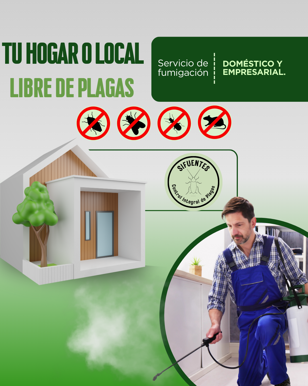 Post instagram servicios de control de plagas moderno verde
